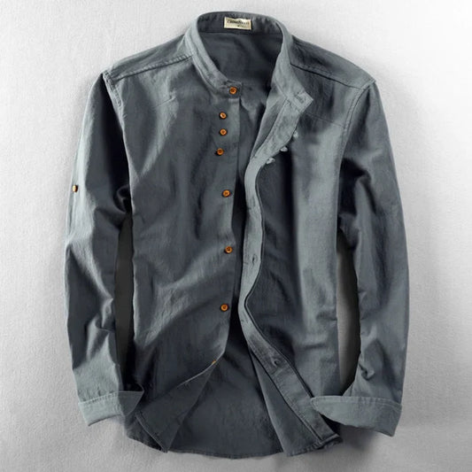 Haruto Japanese Style Linen Button-Up Shirt
