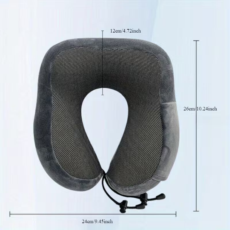 Memory Foam Travel Neck Pillow - Cervical Support Pillow for Airplane, Car & Sleeping
