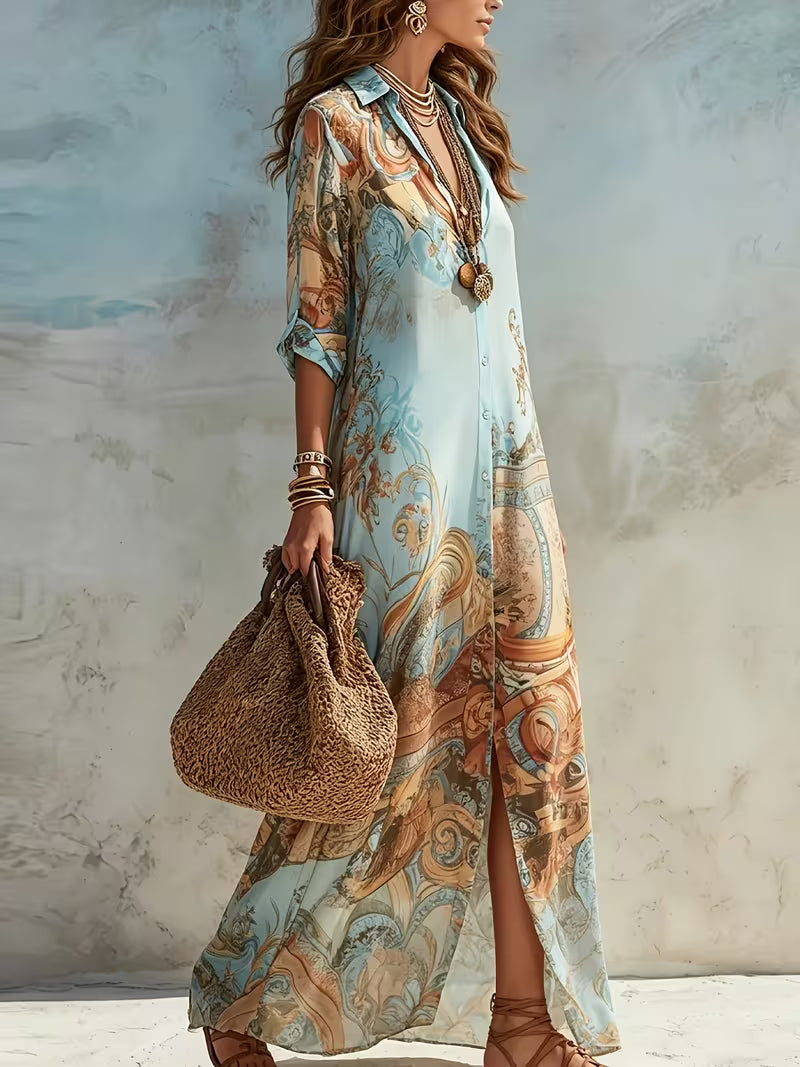 Baroque Floral Maxi Dress