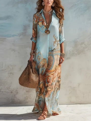 Baroque Floral Maxi Dress