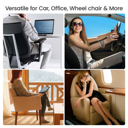 Lumbar Support Cushion for Office Chair - Memory Foam Lower Back Pillow for Car & Desk