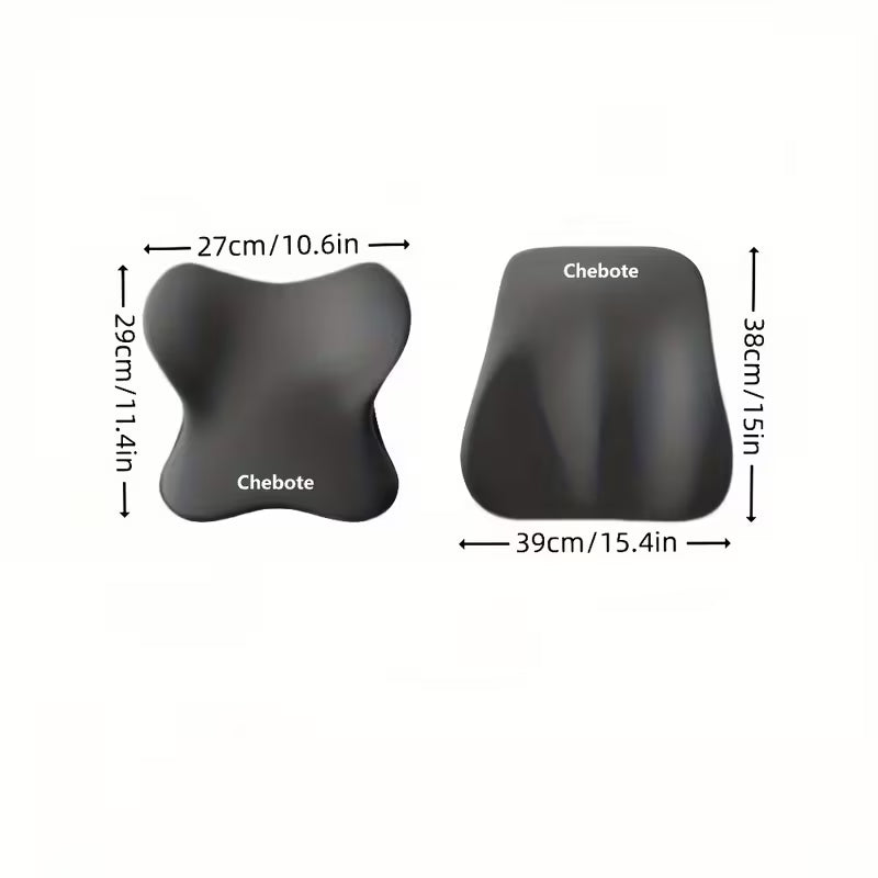 Coccyx Seat Cushion & Lumbar Support Set - Memory Foam Tailbone Pillow for Office Chair