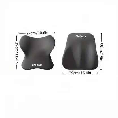 Coccyx Seat Cushion & Lumbar Support Set - Memory Foam Tailbone Pillow for Office Chair