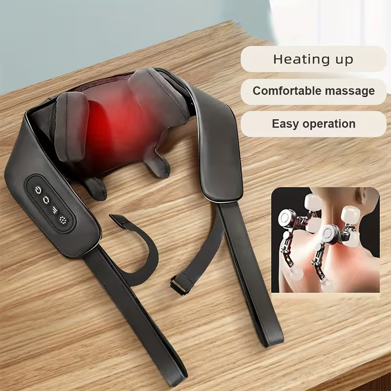 Neck Massager with Heat - Smart Pulse Cordless Deep Tissue Massager for Neck Pain Relief