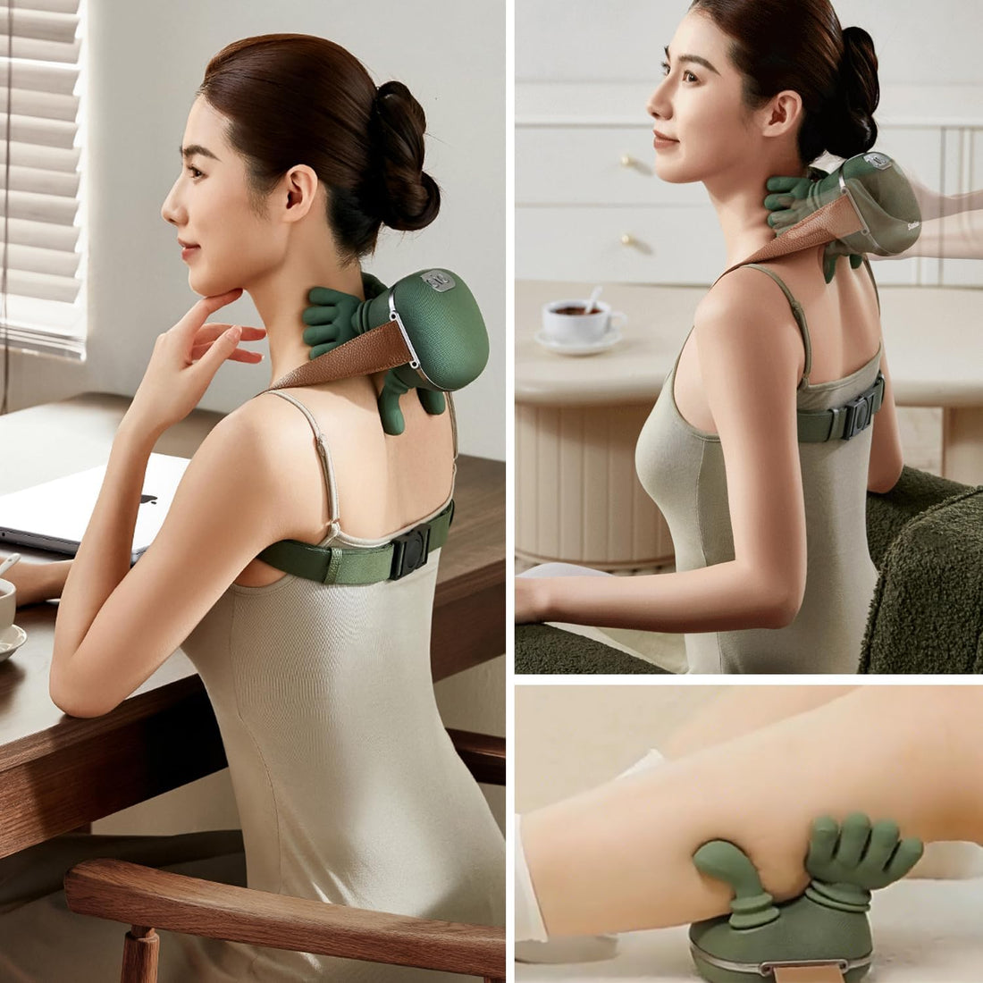Neck Massager with Heat for Pain Relief deep Tissue,Shoulder & Back Massager,masajeador de espalda y Cuello shiatsu Neck and Back Massager