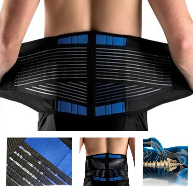 Lumbar Support Belt for Lower Back Pain - Double Pull Adjustable Back Brace for Men & Women